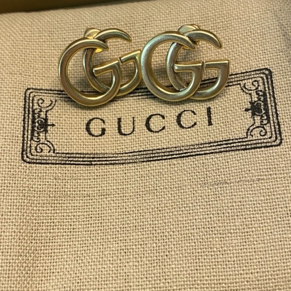 Authentic Gucci Gold/Bronze Toned Stud Earrings with Box & Dust Cloth - Picture 2 of 4